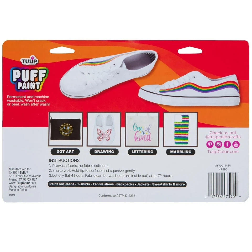 Puff Paint Essential Rainbow Colors 10-pack, Multi-Surface, Premium Quality, ... - Image 3 of 4