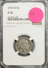 1915 D Buffalo Nickel NGC F 15 Fine #1-022