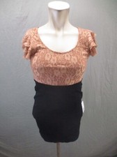 NWT XXI FOREVER Size S Womens Lace Short Ruffle Sleeve Bodycon Mini Dress 668