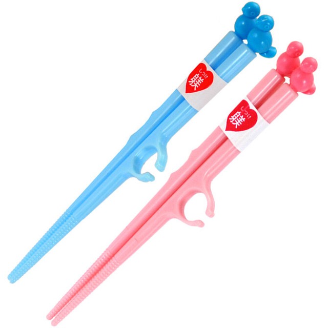 2 Pairs Japanese Children's Learning Training Plastic Chopsticks Made