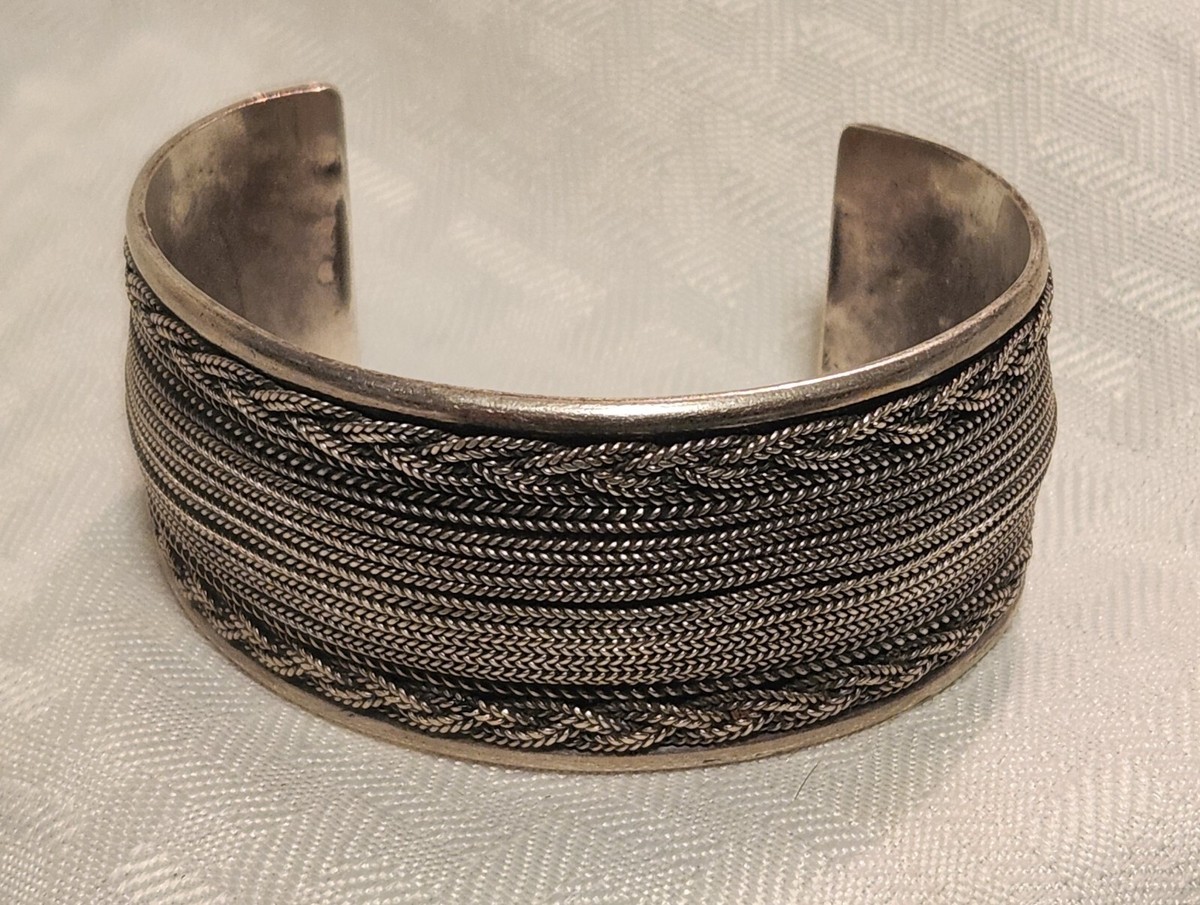 One Of The Most Detailed Vintage Sterling Silver Bracelet Cuff One Of The Most Detailed Vintage Sterling Silver Bracelet Cuff