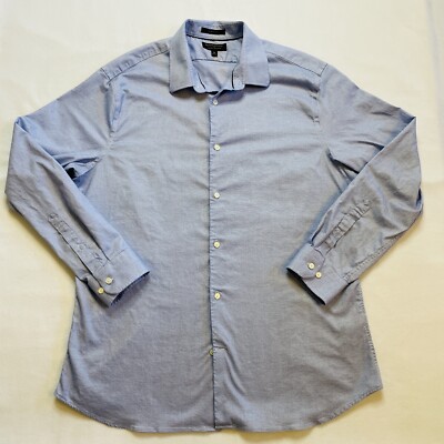 Banana Republic Dress Button Up Shirt Mens XL Long Sleeve Athletic Fit Blue 