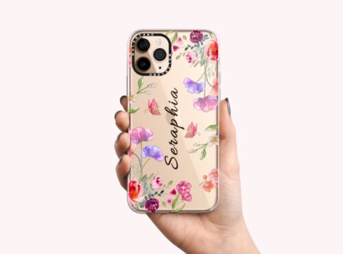 iPhone 16 15 14 13 12 11 Pro Max Plus Case Personalise Custom Name Floral Cover - Picture 5 of 20