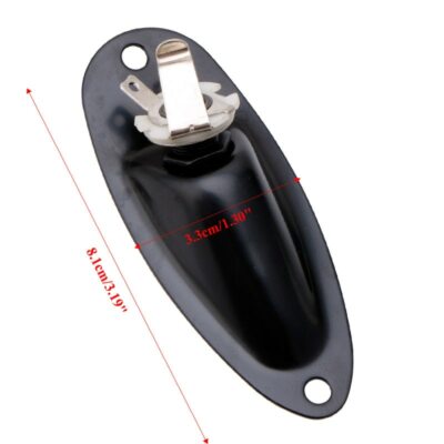 Schwarz Boot Input Output Jack Platte Buchse mit Schrauben für Fender Strat Gitarre