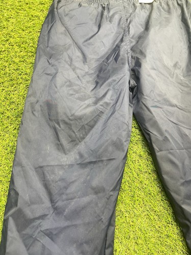 Vintage Adidas Nylon Track Pants Youth Large Rare Navy Blue Green Stripe - Picture 18 of 20