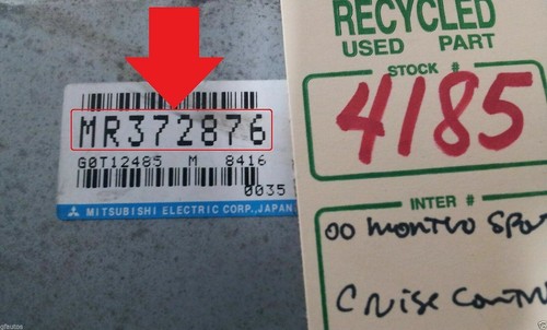 2000 Mitsubishi Montero Sport Cruise Control Module OEM MR372876 #4185 - Picture 6 of 6