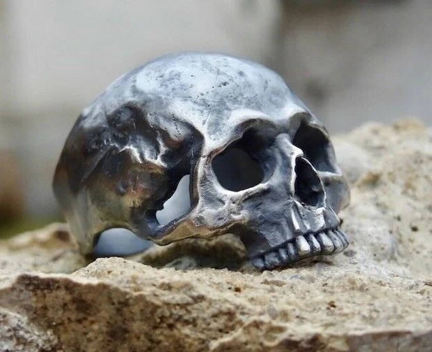 Handmade skull best sale ring