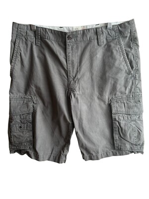 Dockers Khaki Diem Cargo Shorts Mens Size 34 Gray Flat Front Nice  