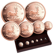 Goldm&uuml;nzen S&uuml;dafrika Kr&uuml;gerrand Prestige-Satz 2019 - 6 M&uuml;nzen - 1,92 Oz PP