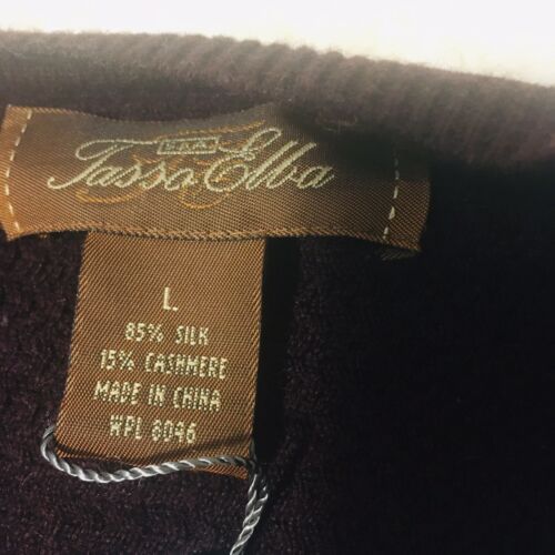 Tasso Elba Mens Sweater Cordovan (Never Worn)Size Large Cashmere Silk Nwt - Picture 3 of 5