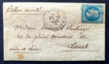 🇨🇵FRANCE 1870 RARE BALLON MONTÉ Le Celeste avec CERTIFICAT / AIR BALLOON Cover