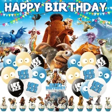 Ice Age Birthday Decoration Party Supplies Balloons Cake Toppers Backdrop Kids