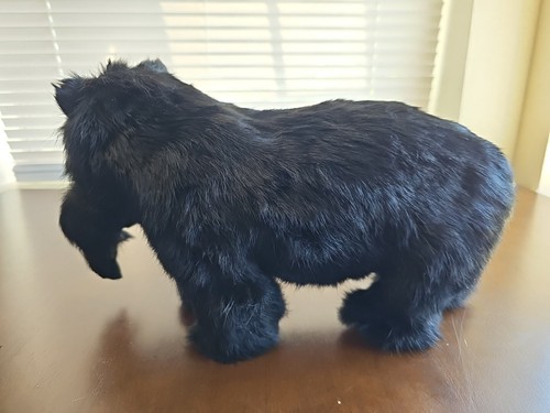 Vintage Mama Black Bear Carrying Baby Fur Figure 12" Pacific Northwest PNW Art - Picture 3 of 7