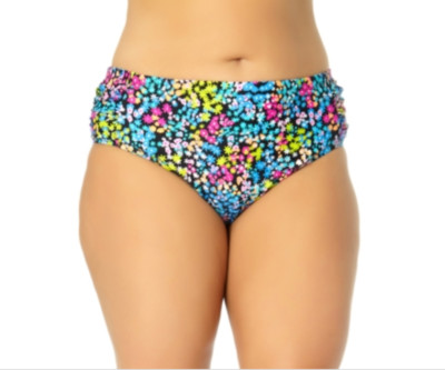 California Waves Floral Full Coverage Bikini Multi Plus Size 3X (22/24) 2236