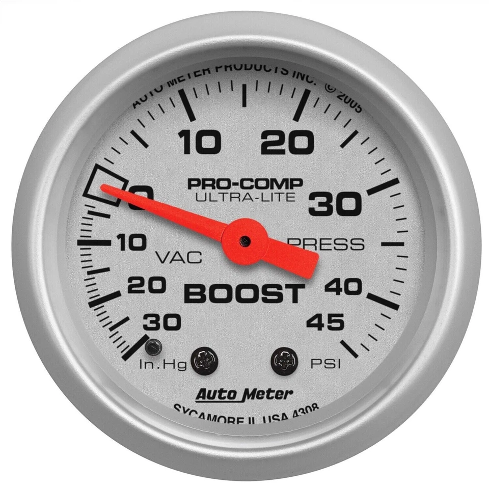 AutoMeter 4308 Ultra-Lite Mechanical Boost/Vacuum Gauge - Image 3 of 4