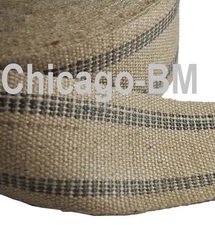 10 YARDS Black line  BFM Jute Webbing 3 1/2" wide . UPHOLSTERY (FREE SHIPPING)