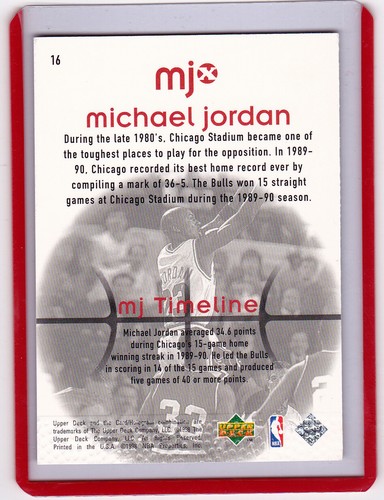 1998-99 Upper Deck MJx Michael Jordan Basketball Card #16 - Bulls - Goat - Picture 2 of 2