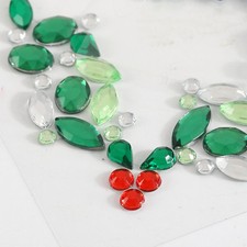 CraftbuddyUS 1pc X 2in Xmas Arc Design Self Adhesive Diamante Rhinestone Gems