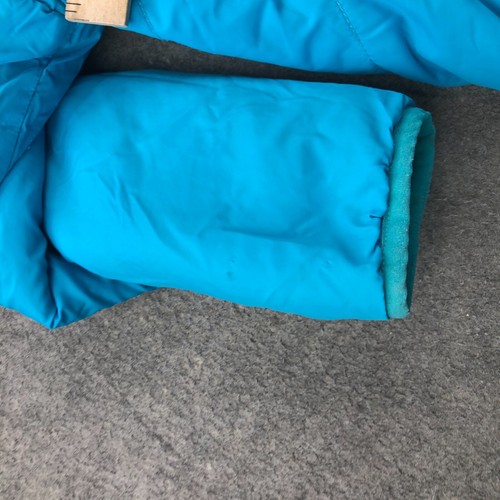 The North Face Jacket Girls Medium Blue Gray Reversible Hooded Fleece Deep Pile - Picture 11 of 14