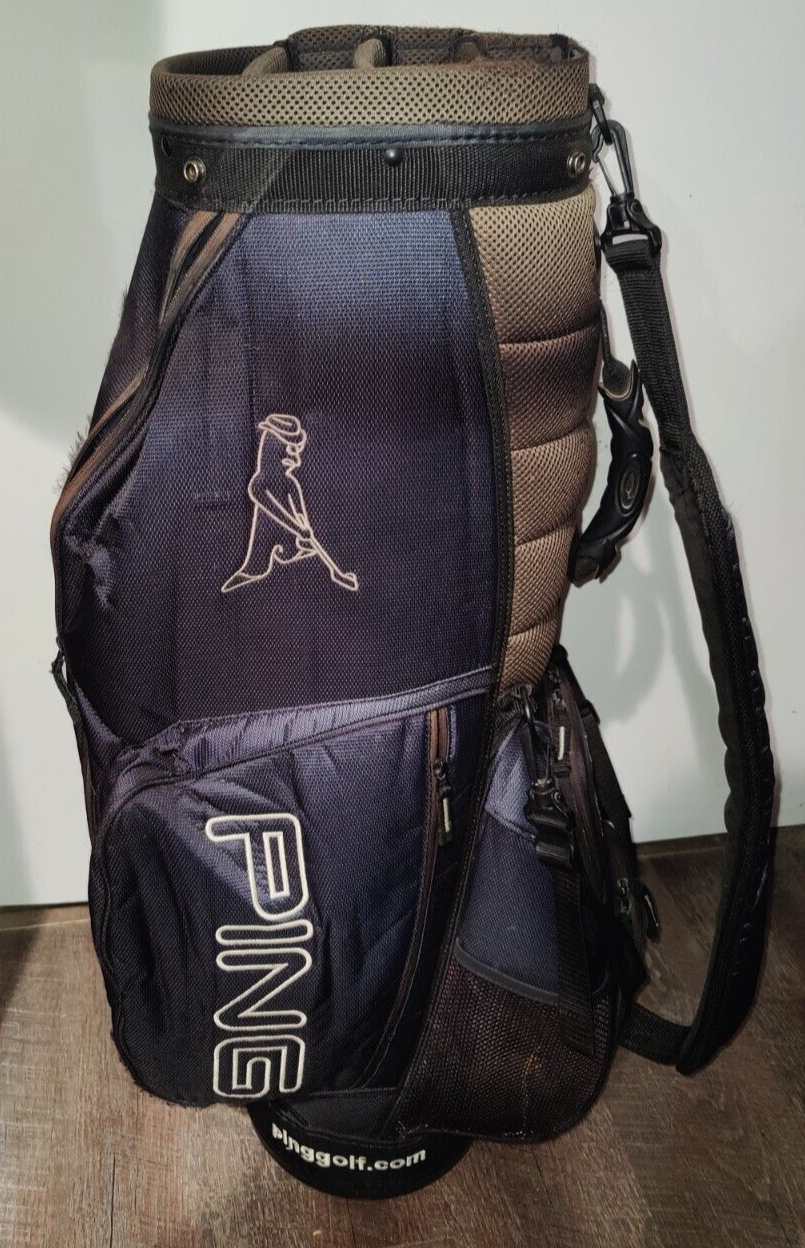 Ping Retro Golf Bag w/ Carry Strap 7 Way Divider 10 Zipper Compartments