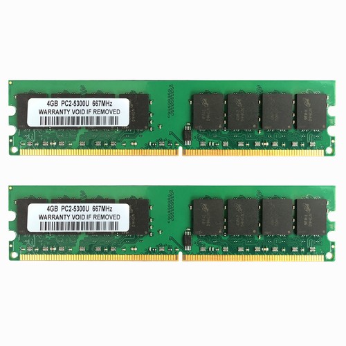8GB For Intel 2x 4GB 2RX8 PC2-5300U DDR2 667Mhz CL5 1.8V DIMM Desktop Memory RAM - Picture 1 of 7