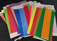 100 3/4" RANDOM ASSORTED TYVEK WRISTBANDS, PAPER WRISTBANDS, FREE SHIP IN USA