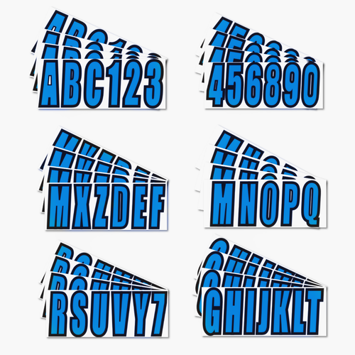 Boat registration numbers Decals Blue A-Z Letters and 0-9 Numbers - Picture 2 of 6
