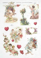 Valentine Cherubs | A4 Rice Paper | Paper for Decoupage | ITD Collection