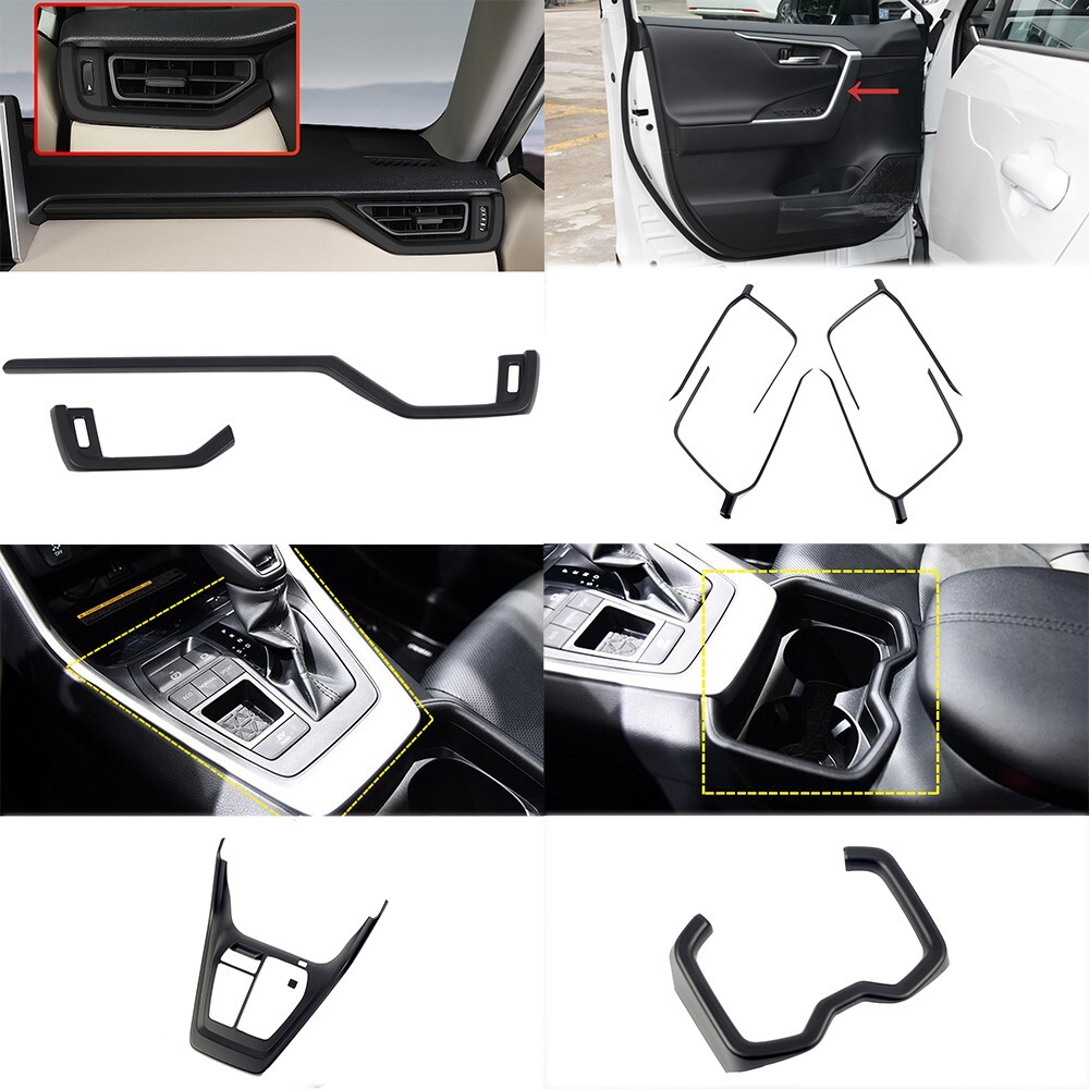 For Toyota RAV4 20192024 LHD Matte Black Interior Car Accessories