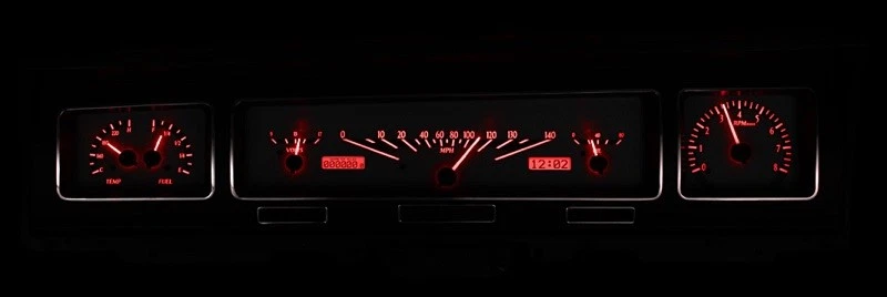 Dakota Digital 68 Chevy Impala Analog Gauge Kit Black Alloy Red VHX-68C-IMP-K-R - Image 3 of 4