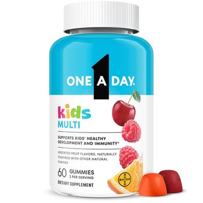 One A Day Kids Multivitamin 60 Count (Pack of 1), Red, Purple, Orange