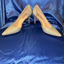Stunning Women  s Gold Sparkle Embelleshed High Heels Sz 9M Never Worn  