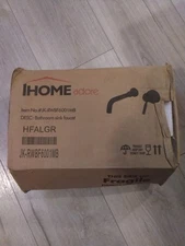 iHome Adore Double Hole Single-Handle Wall Mount Bathroom Faucet in Matte Black