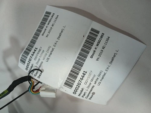 Used Left Door Mirror fits: 2019 Honda Odyssey US market EX L. Left Grade A