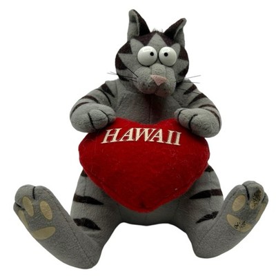 Crazy Shirts Kliban Cat 6” Hanging Plush Hawaii Heart Suction Cup