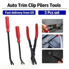 3Pcs Car Trim Clip Upholstery Removal Tool Door Panel Fastener Pin Pliers Puller