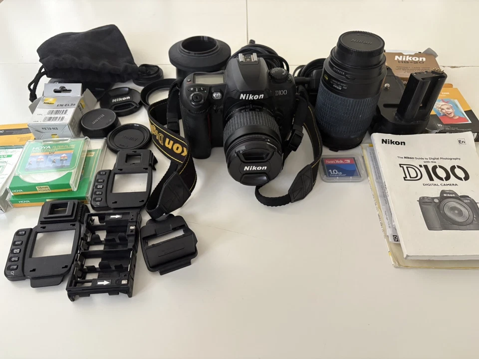 尼康 D100 相机套装相机 + 3 镜头 + 充电器 + SD 卡 + 手册 + 分类 — 第 3/4 张图片