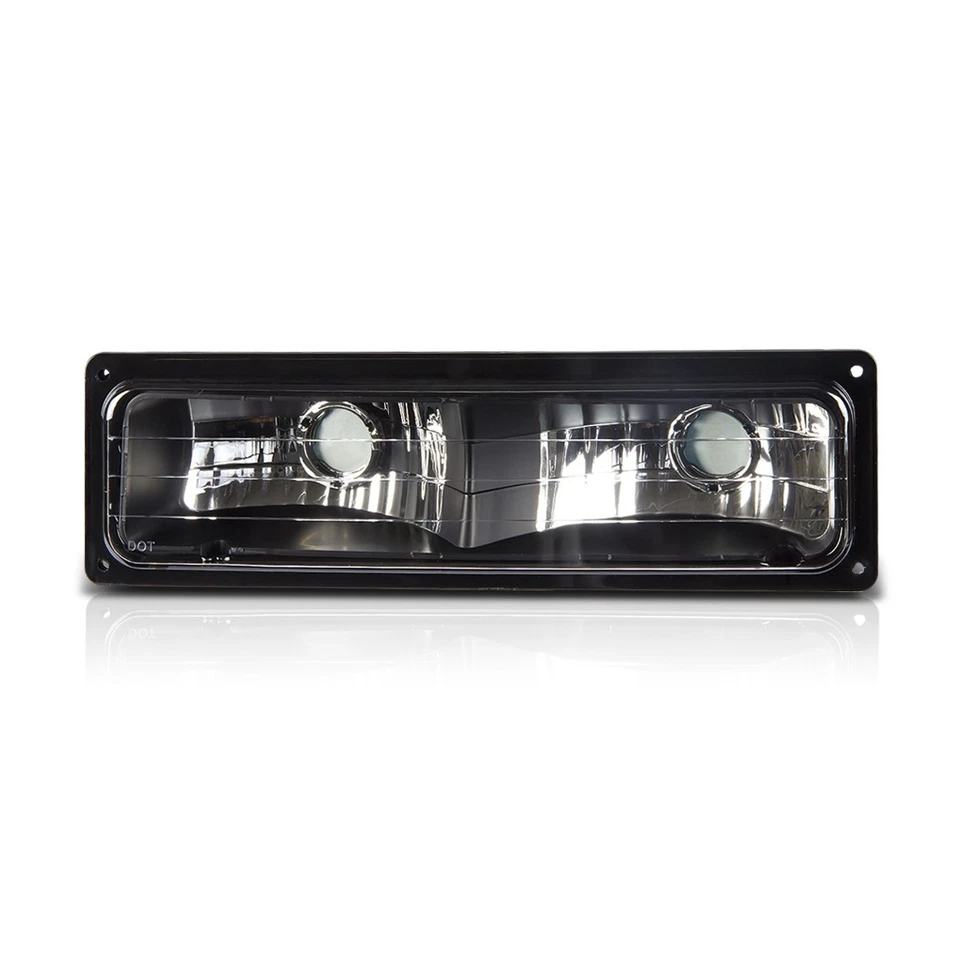 For 88-98 Chevy GMC C10 C/K Suburban GMT400 Bumper Light Turn Sinal Lamp Black - Image 2 of 4