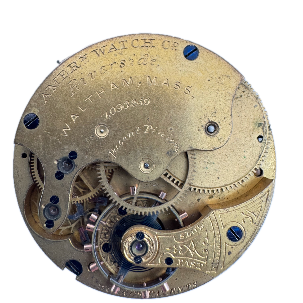 Antique 8s 1880 Waltham 13 Jewel Hunter Pocket Watch Movement Riverside USA