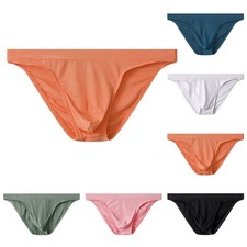 Mens Low Rise Briefs Cotton Underwear Comfortable Breathable Solid Colors