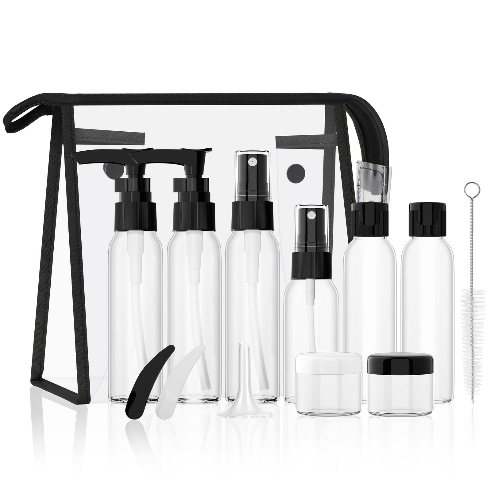 Morfone Travel Bottles Kits -TSA Approved Travelling Size Containers Black