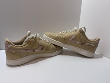 Nike Court Vision Low Top Leather Sneakers Tan Pink Camo Dx3734-200