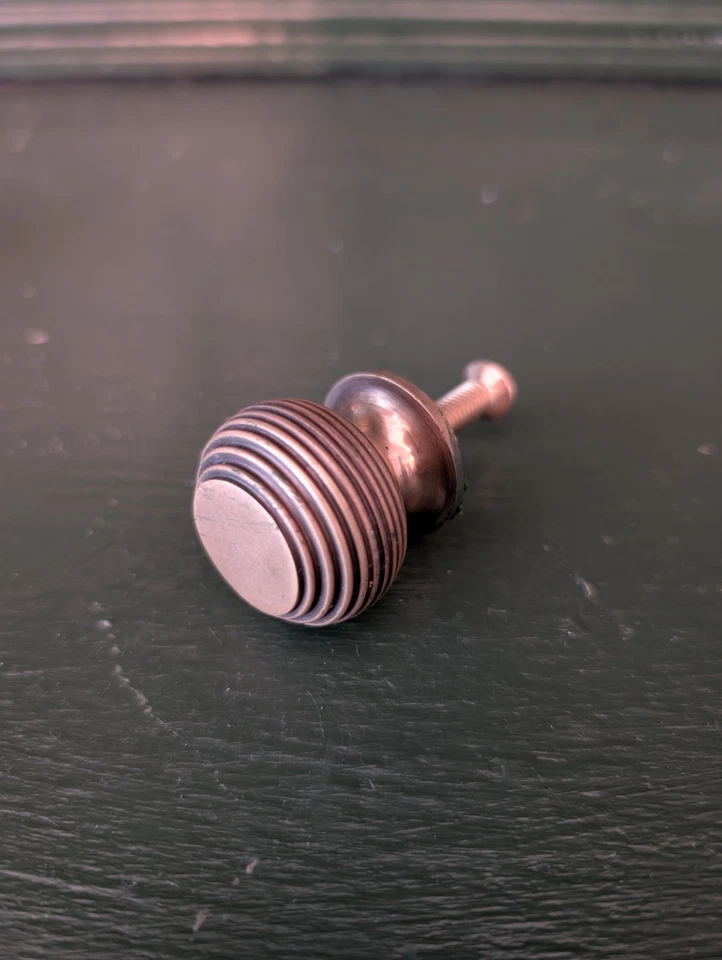 Polished Antique Brass Beehive Cabinet Knob Small Willow & Stone x4 - Image 2 of 3