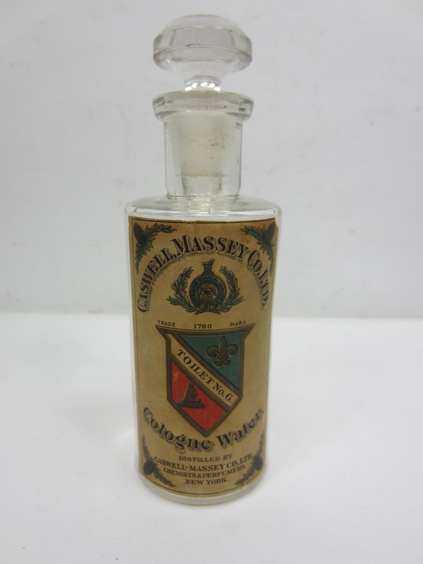 Antique Caswell, Massey Co. Toilet No.6 Cologne Water Embossed Bottle w/Label
