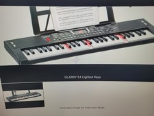 GLARRY ELECTRIC PIANO KEYBOARD 54 KEYS LIGHTED BEGINNERS FREE SHIP LOWER 48