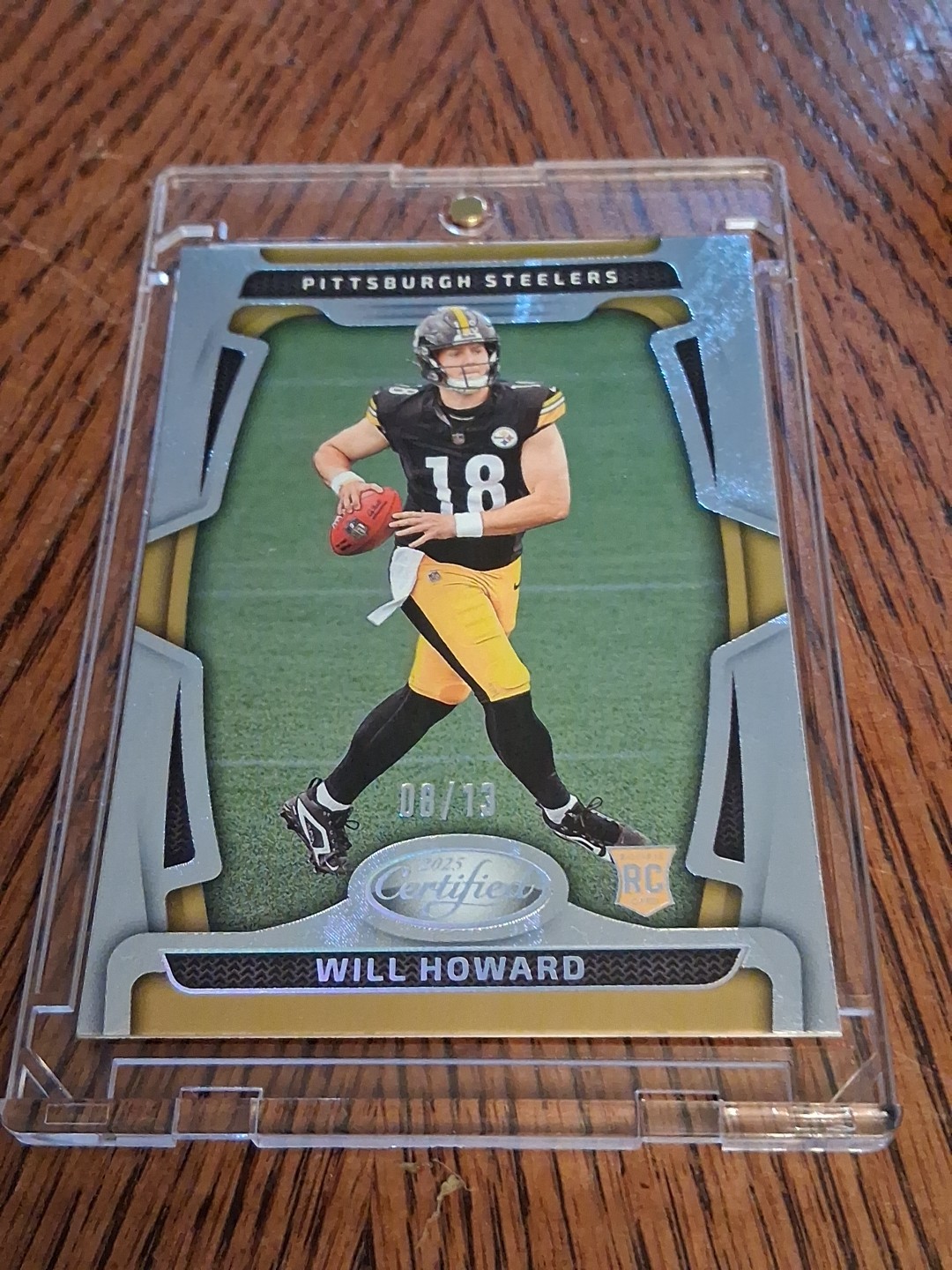 2025 Panini Certified Will Howard RC Mirror Silver FOTL 8/13 Pitt Steelers #104