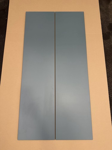 2x Used IKEA HAVSTORP Turquoise Sektion Cabinet Door 15x60 in. 104.755.21