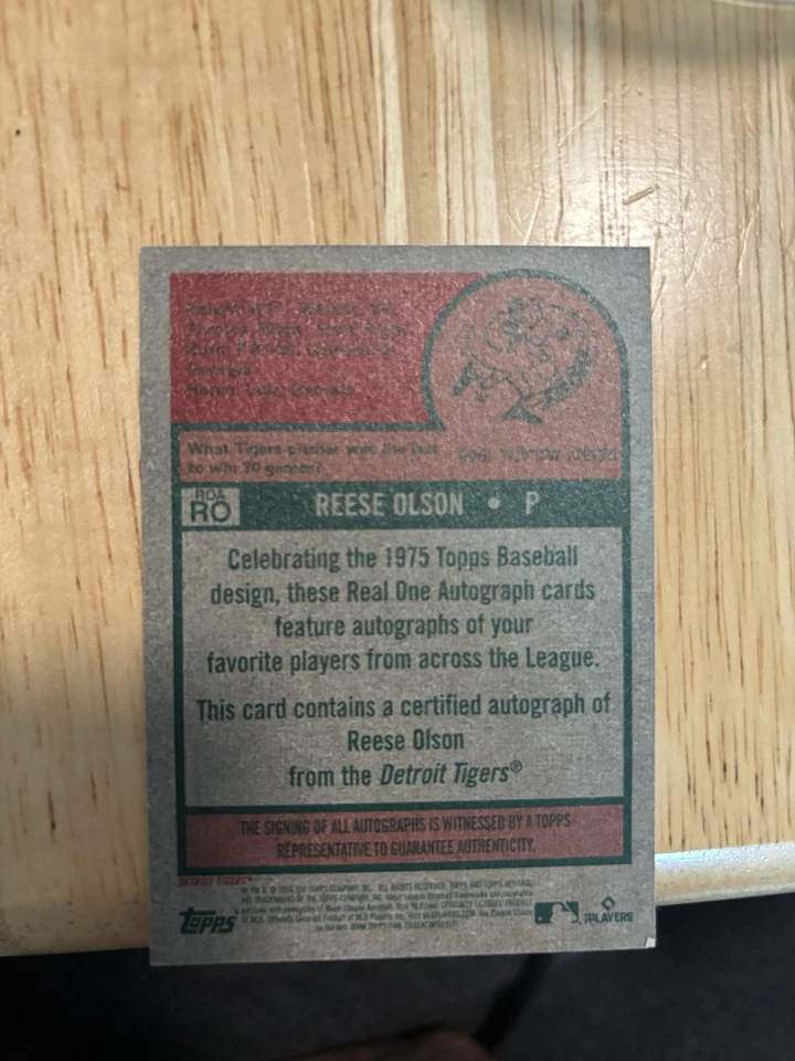 2024 Topps Heritage - Real One Autographs Reese Olson #ROA-RO (AU, RC) - Image 2 of 3