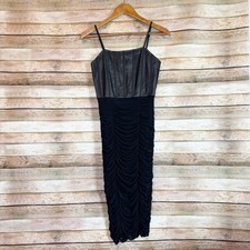 Alice & Olivia Women's Alex Black Corset Gathered Mesh Bodycon Dress Size 0