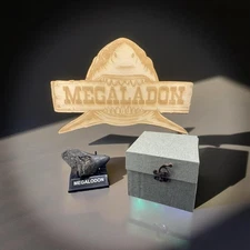 4.5 INCH REAL MEGALODON SHARK TOOTH REAL - WITH STAND AND CASE 📦MEG